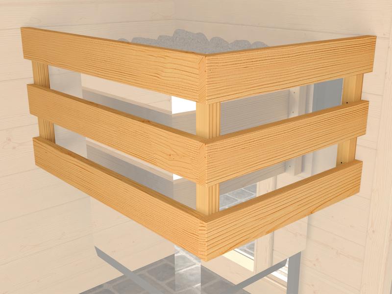 Weka Massivholzsauna Valida Gr. 2 GT, inkl. 5,4 kW Ofen Kompakt integr. Steuerung, Ganzglastür - Image 7