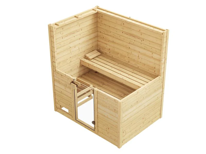 Weka Massivholzsauna Valida Gr. 2 GT, inkl. 7,5 kW Ofen mit digitaler Steuerung (OS), Ganzglastür - Image 5