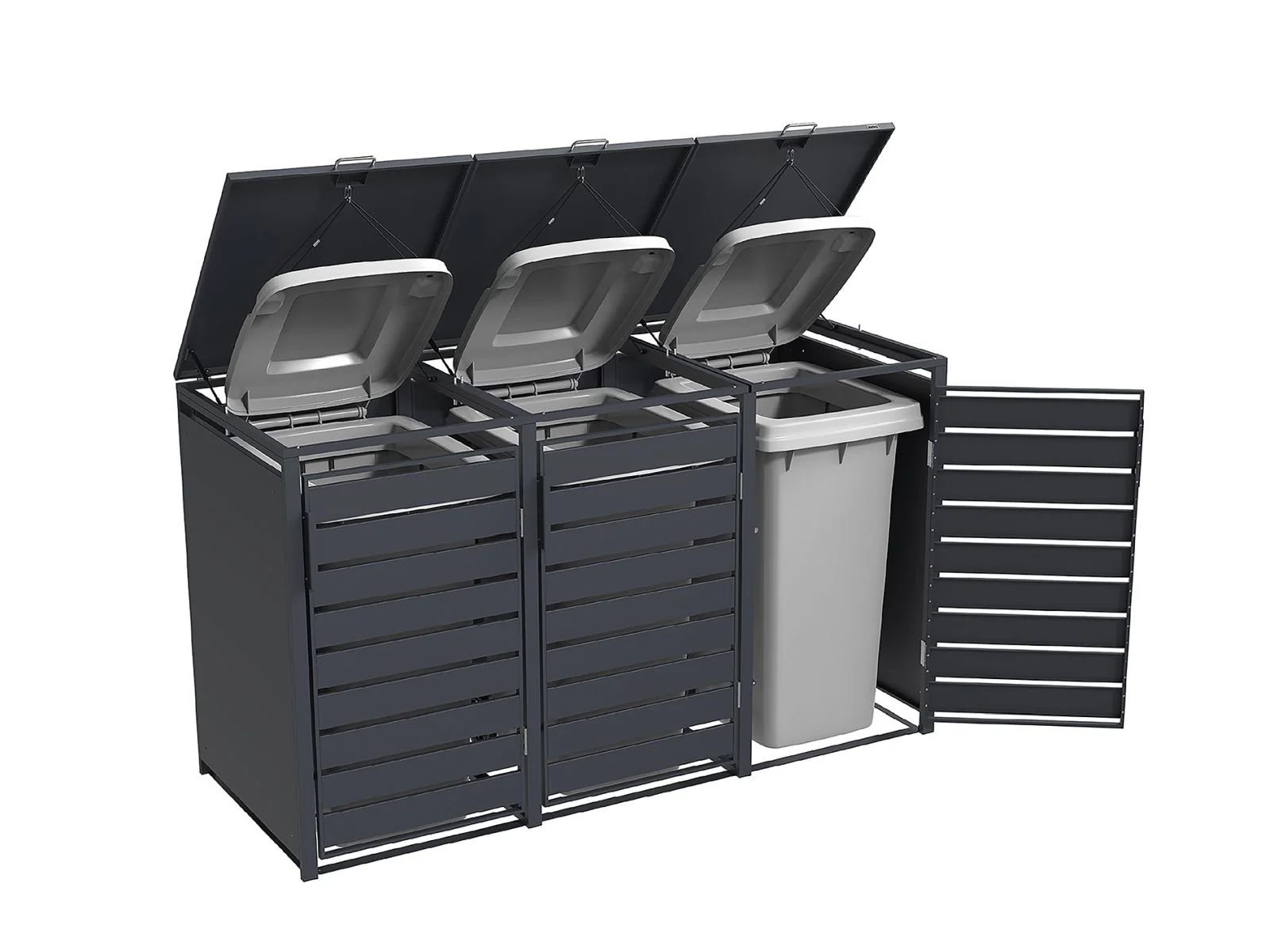 Weka Metall-Mülltonnenbox Gary 3er - Image 2