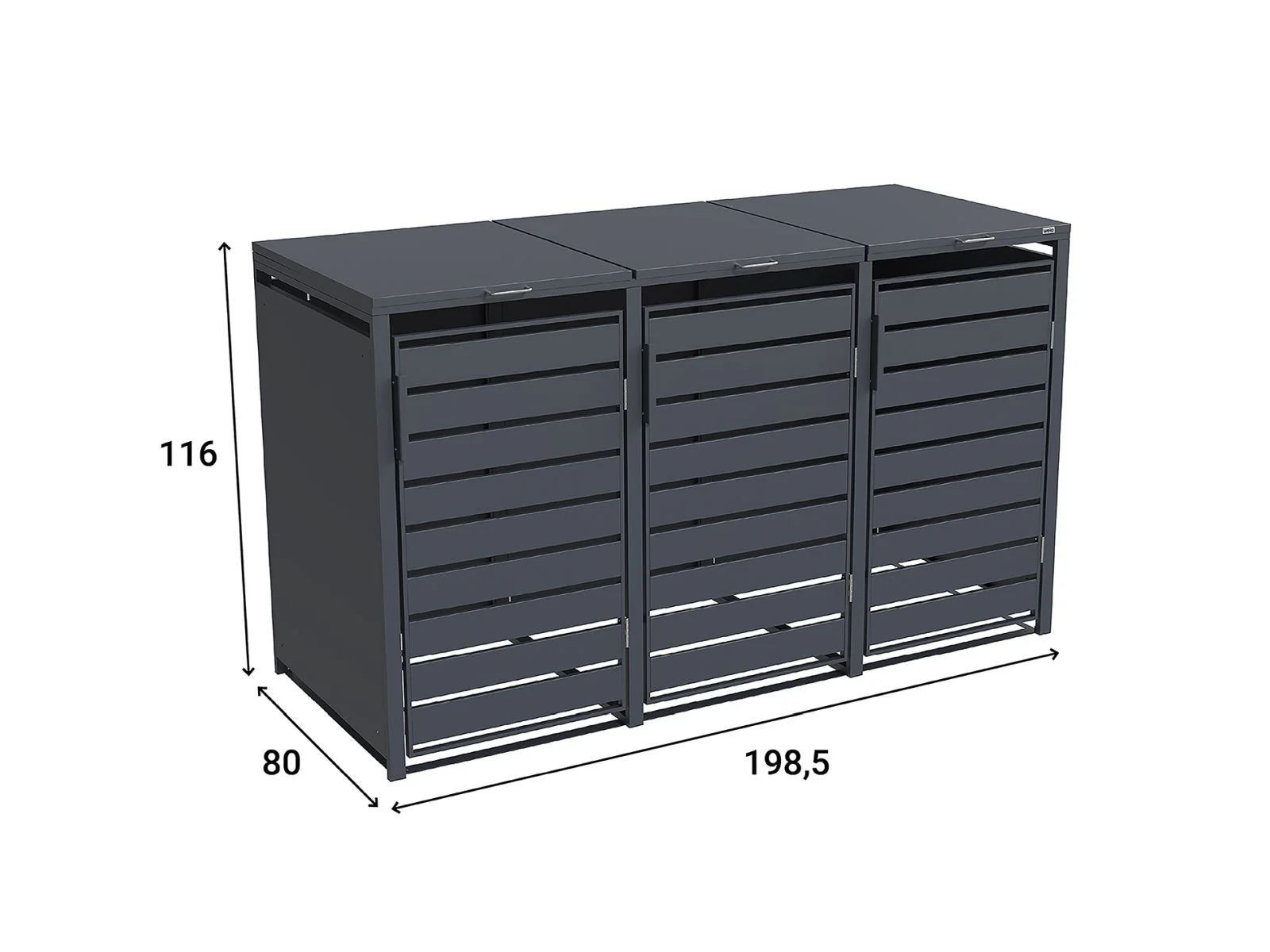 Weka Metall-Mülltonnenbox Gary 3er - Image 6