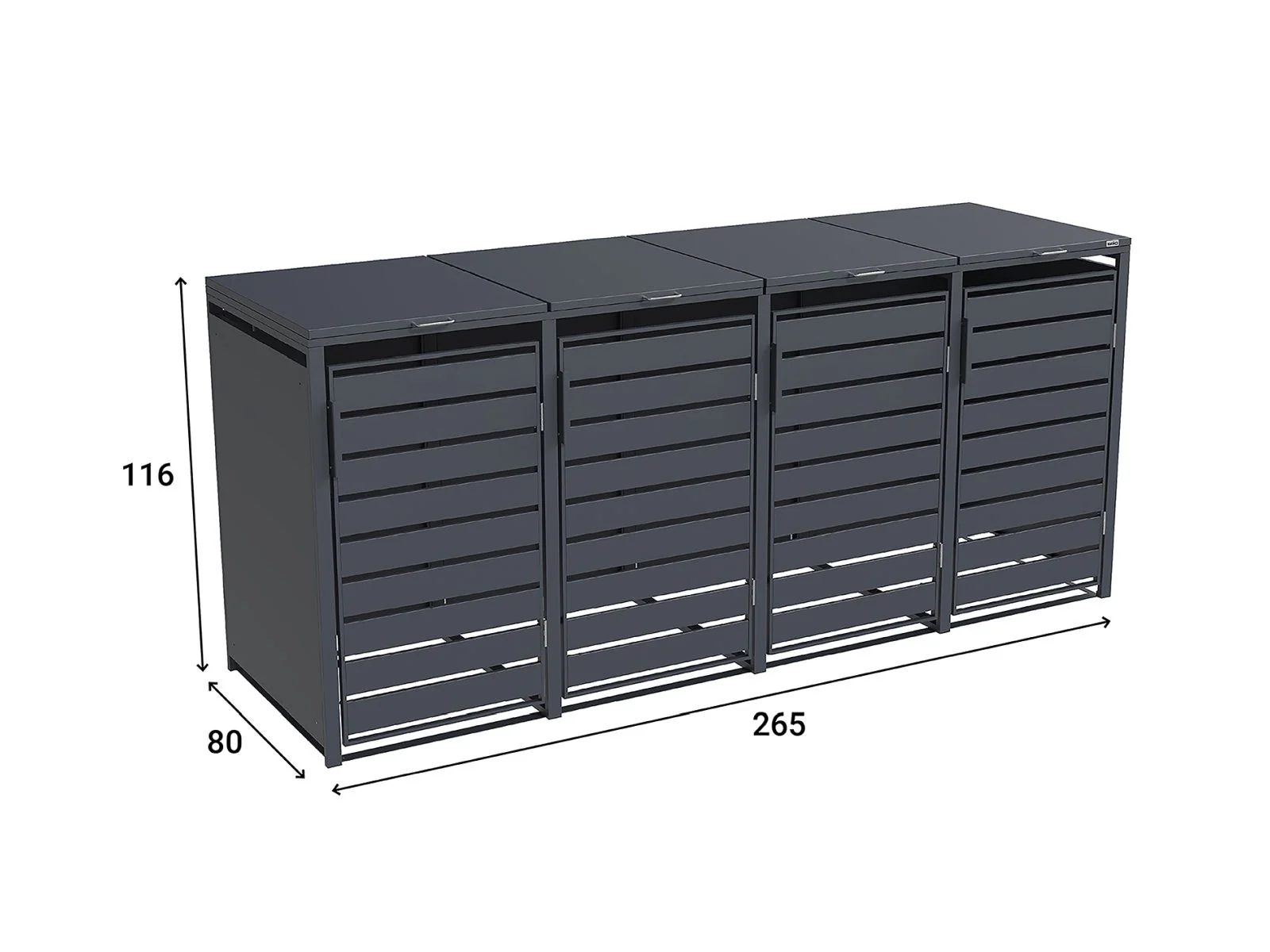 Weka Metall-Mülltonnenbox Gary 4er - Image 6