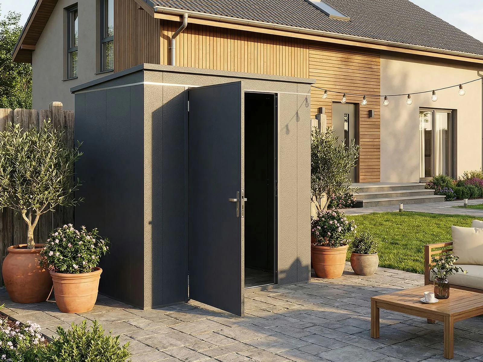Weka Metallgerätehaus Gary 187 x 137 cm - anthrazit