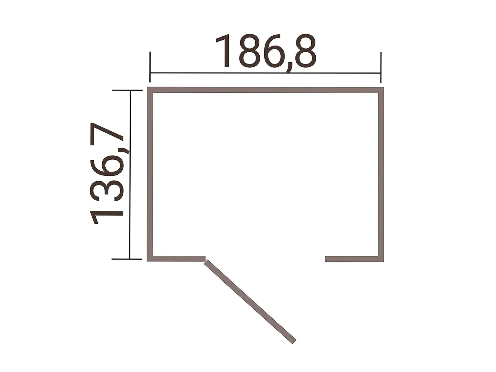 Weka Metallgerätehaus Gary 187 x 137 cm - anthrazit - Image 2