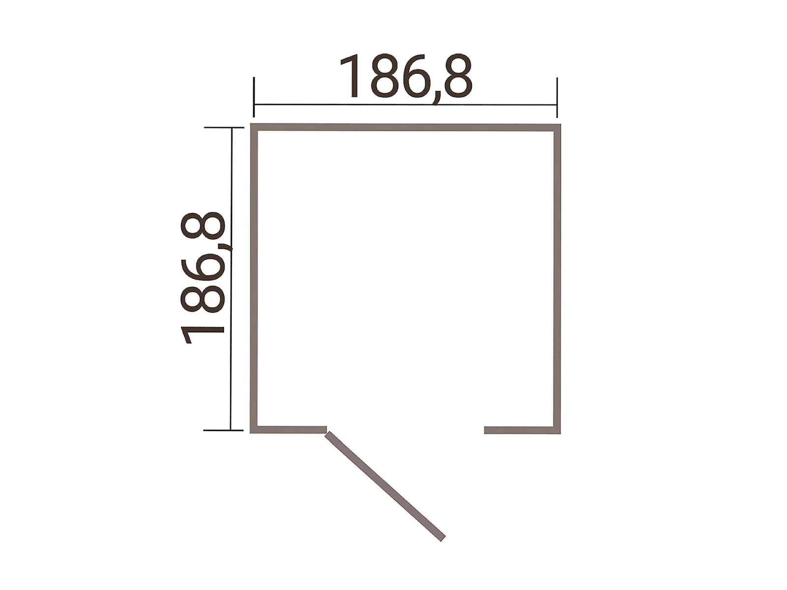 Weka Metallgerätehaus Gary 187 x 187 cm - anthrazit - Image 2