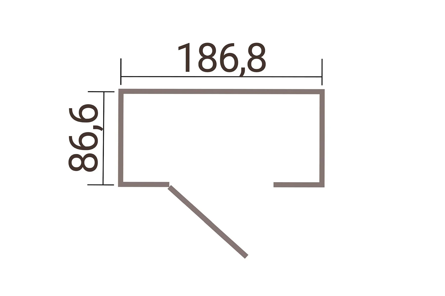 Weka Metallgerätehaus Gary 187 x 87cm - anthrazit - Image 2
