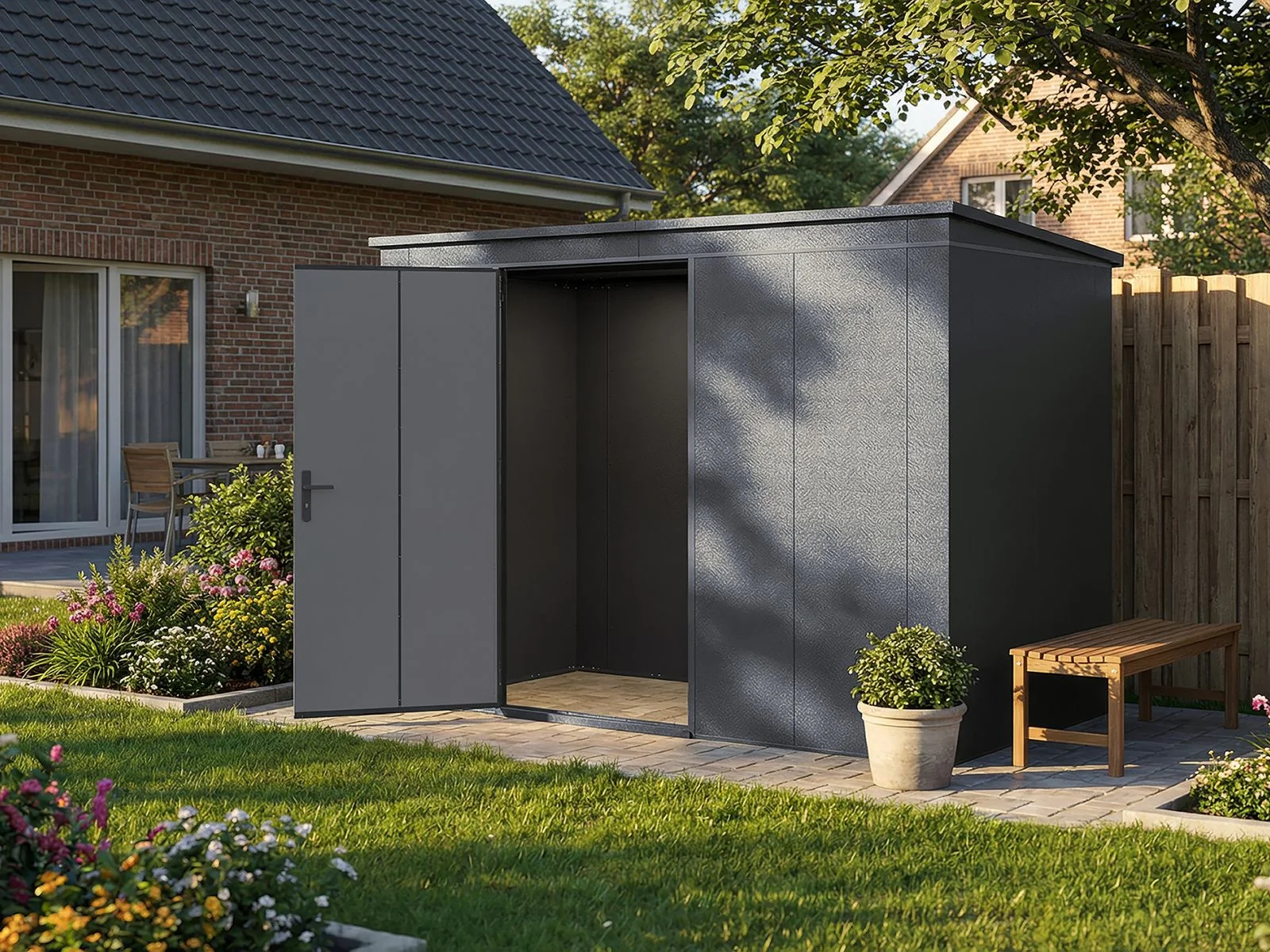 Weka Metallgerätehaus Gary 287x137 cm - anthrazit
