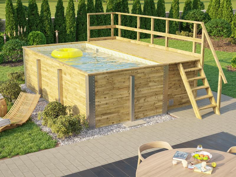 Weka Pool 595 Gr. 1 Folie sand/mosaic inkl. Sandfilteranlage und Technikraum