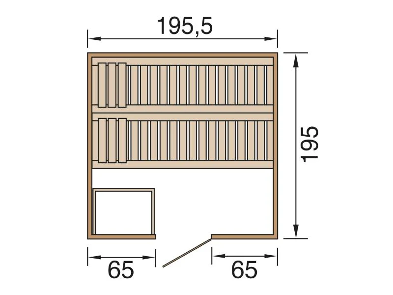Weka Premium-Massivholzsauna 45 mm Bergen 2 GT, naturbelassen - Image 2