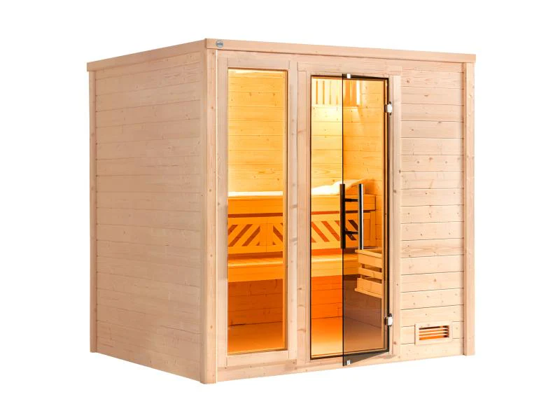 Weka Premium-Massivholzsauna 45 mm Bergen 2 GTF, natur - Image 3