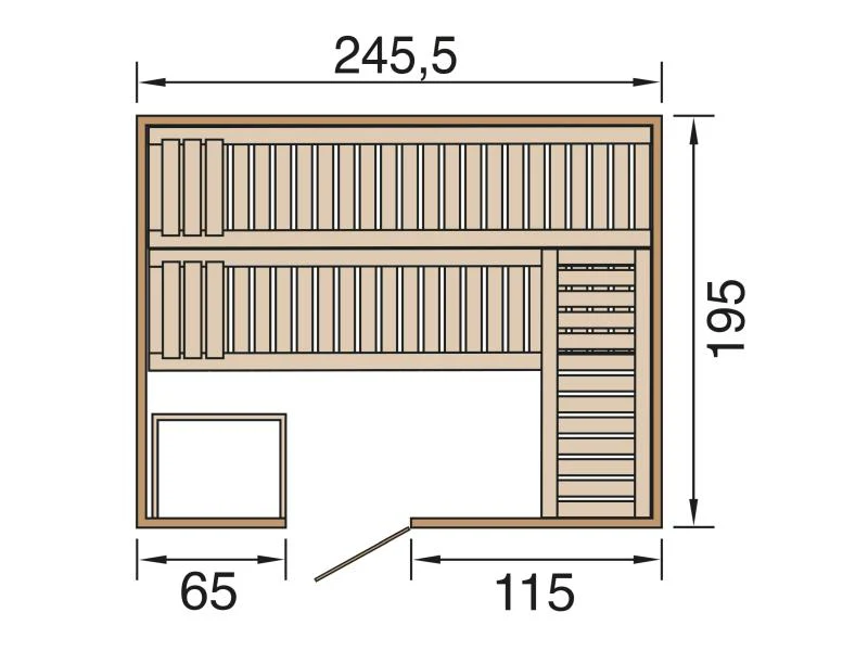Weka Premium-Massivholzsauna 45 mm Bergen 3 GT, natur - Image 3