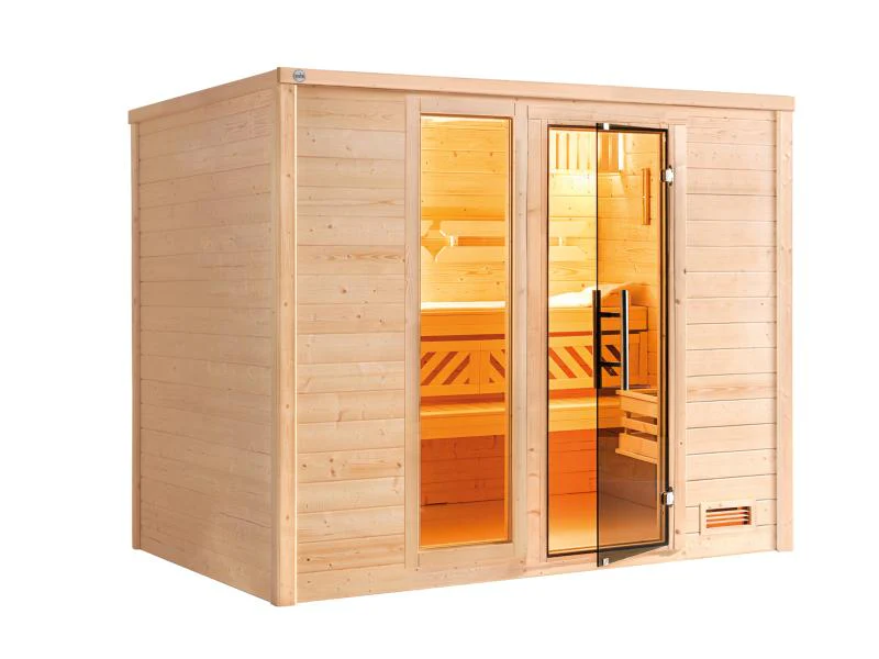 Weka Premium-Massivholzsauna 45 mm Bergen 3 GTF, natur - Image 2