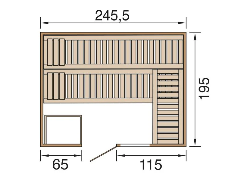 Weka Premium-Massivholzsauna 45 mm Bergen 3 GTF, natur - Image 3