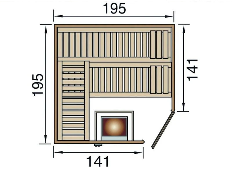 Weka Premium-Massivholzsauna 45 mm Turku 2 HT - Image 2