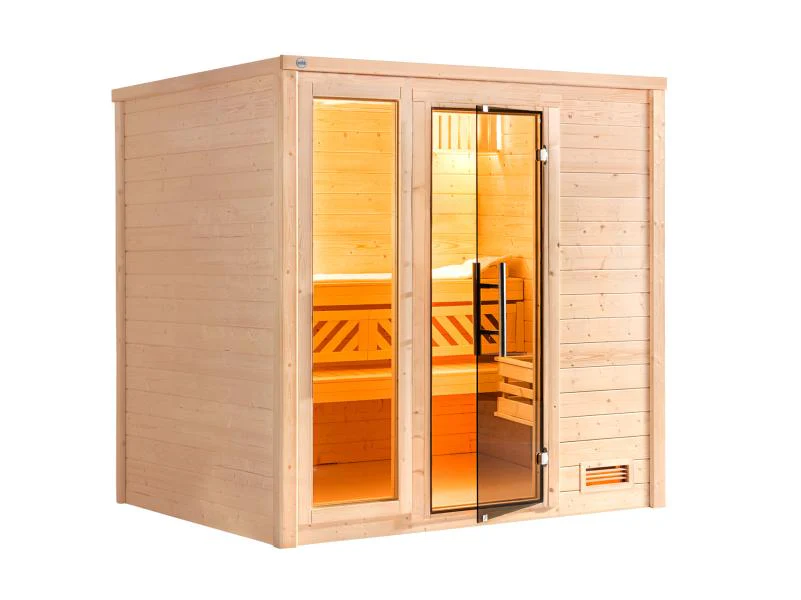Weka Sauna Bergen Gr. 2 GTF, inkl. 5,4 kW Ofen Kompakt integr. Steuerung, inkl. bodentiefes Fenster - Image 2