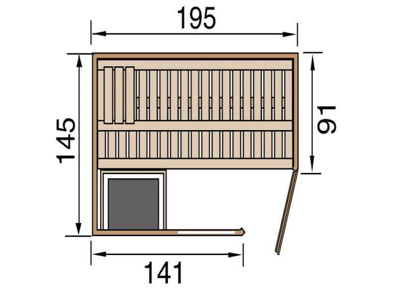 Weka Sauna Cubilis Eck 1, inkl. 4,5 kW Ofen inkl. digitaler Steuerung (OS), mit Glastür, Fenster und - Image 2