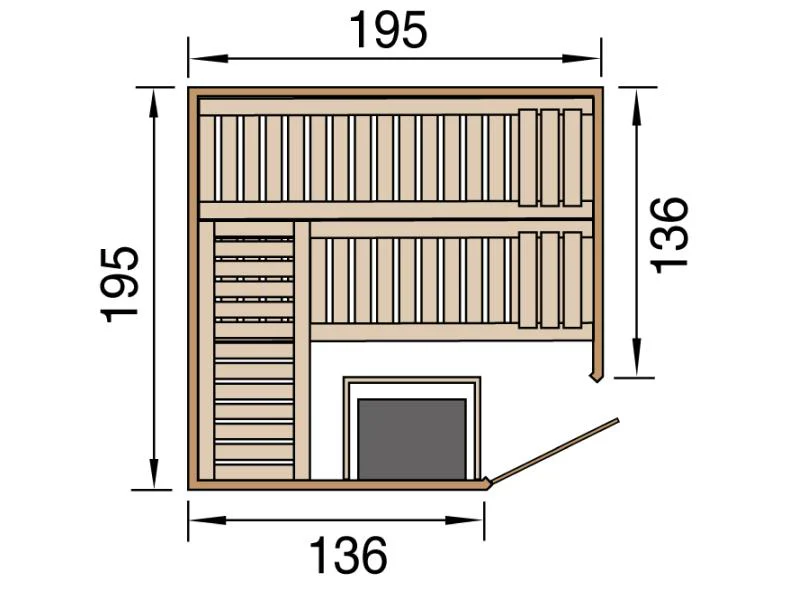 Weka Sauna Kemi Eck Gr. 2 inkl. 7,5 kW OS - Image 3