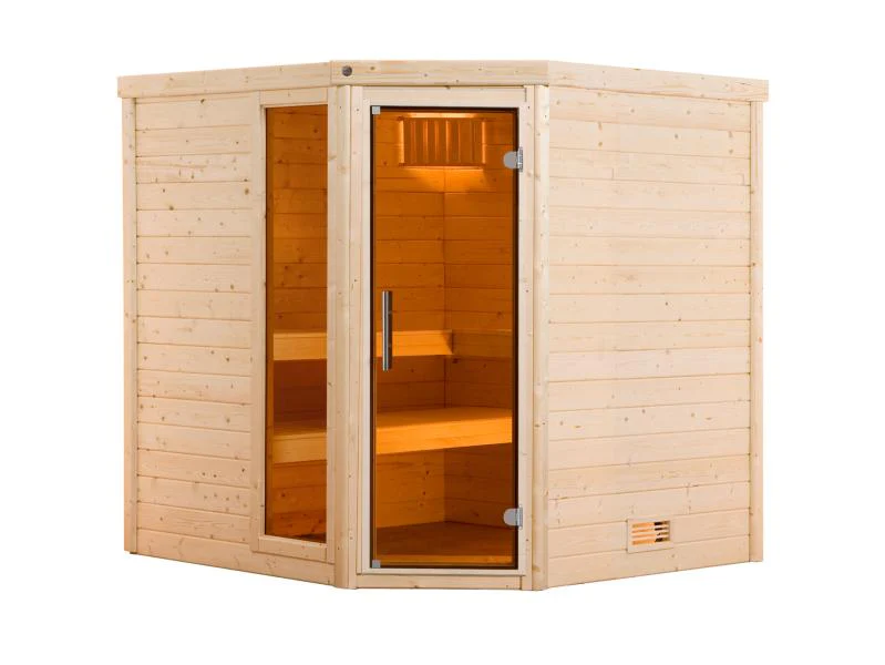 Weka Sauna Turku Gr. 2 GTF, inkl. 9 kW Ofen Kompakt mit integr. Steuerung, mit Fenster - Image 2