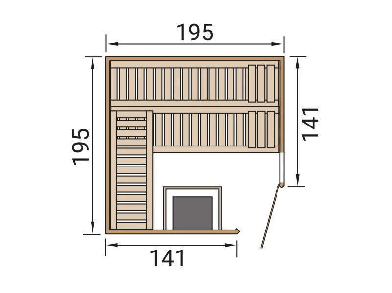 Weka Sauna Turku Gr. 2 GTF, inkl. 9 kW Ofen mit digitaler Steuerung (OS), mit Fenster - Image 3