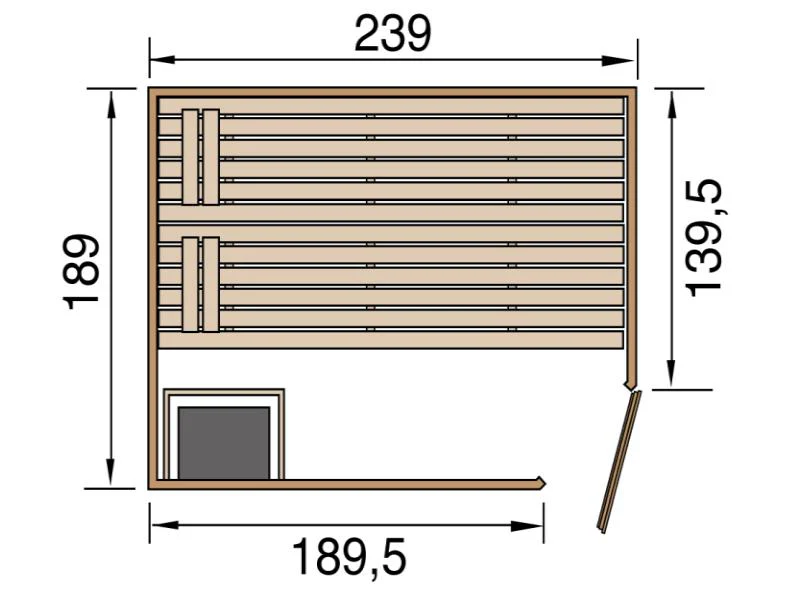 Weka Sauna VALIDA Eck Gr. 4 im Set 9 kW Ofen Kompakt integr. Steuerung, Glastür - Image 3