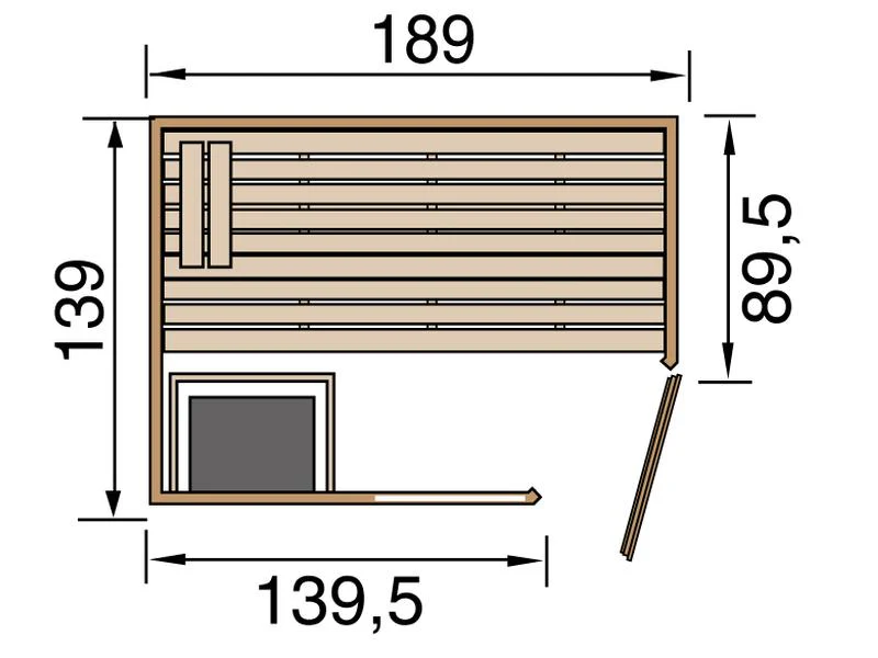 Weka Sauna Valida Gr.1 im Set mit 5,4 kW K Ofen intgr. Steuerung / Glastür und Fenster - Image 3