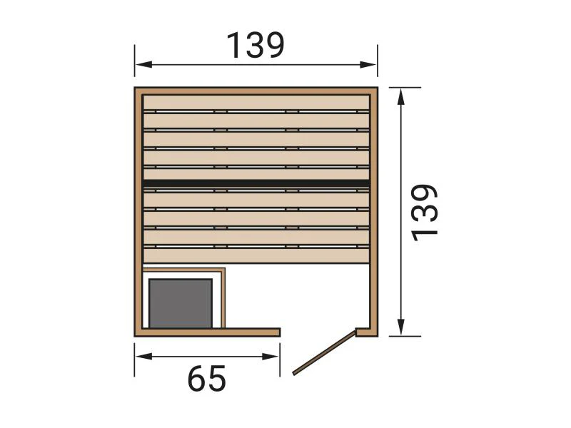 Weka Sauna Valida Gr. 1 inkl. 3,6 kW Bioofen mit digitaler Steuerung (BioS), Ganzglastür - Image 3