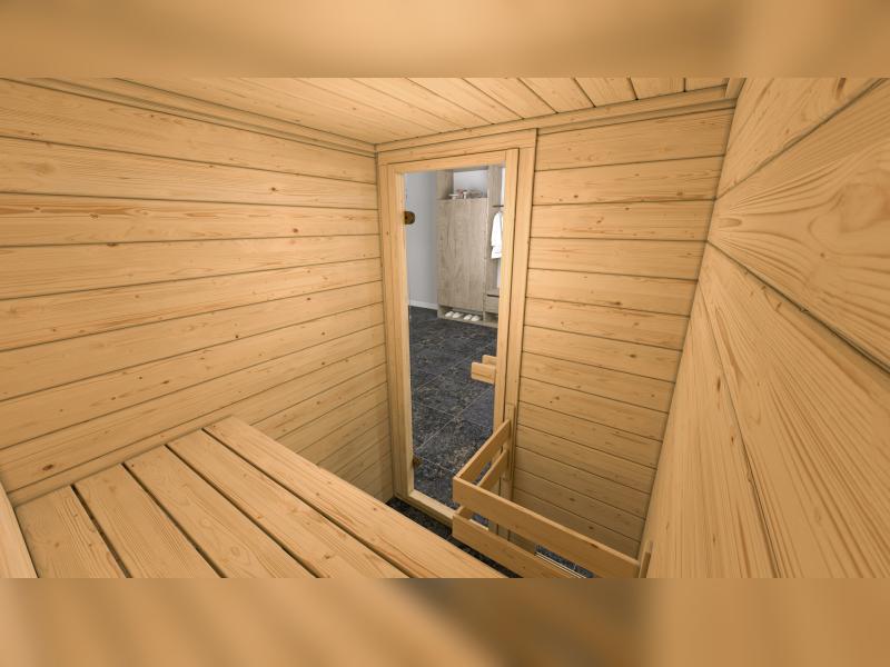 Weka Sauna Valida Gr. 1 inkl. 3,6 kW Bioofen mit digitaler Steuerung (BioS), Ganzglastür - Image 6
