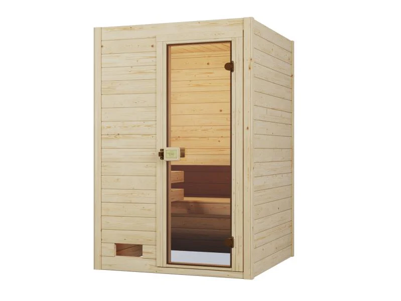 Weka Sauna Valida Gr. 1 inkl. 3,6 kW Ofen Kompakt integr. Steuerung, Ganzglastür - Image 2