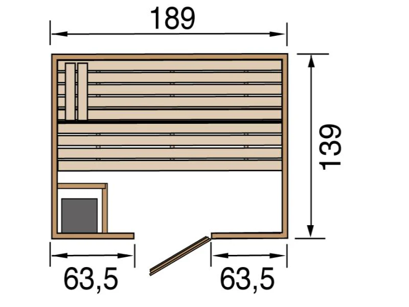 Weka Sauna VALIDA Gr. 2, im Set 4,5 kW OS inkl. digitaler Steuerung, Glastür - Image 3