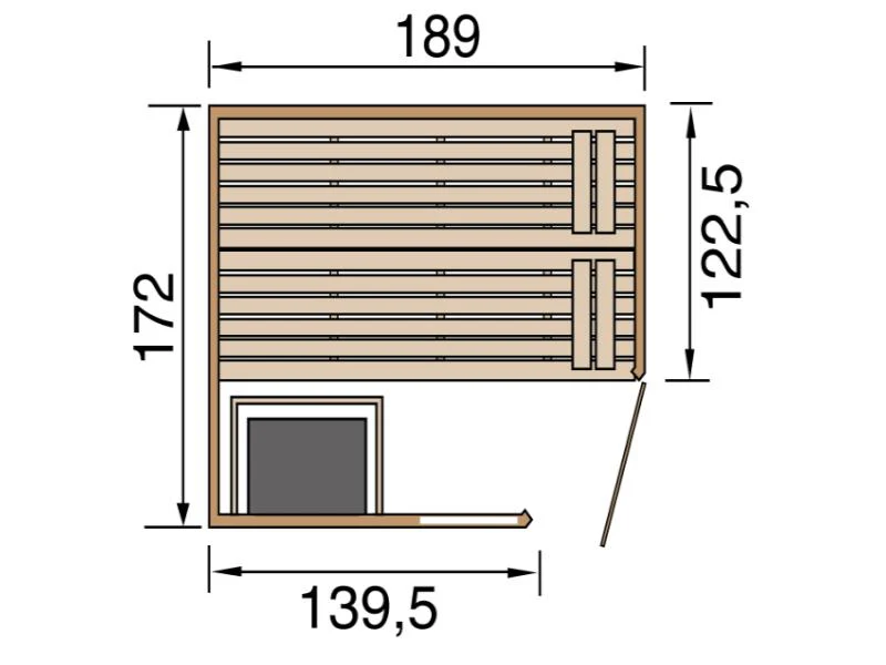 Weka Sauna VALIDA Gr. 2 im Set 7,5 kW OS, Glastür und Fenster - Image 3