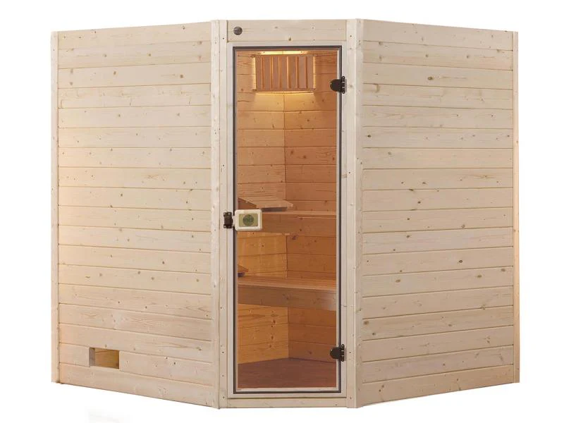 Weka Sauna Valida Gr.3 Eck im Set mit 9 kW K Ofen intgr. Steuerung / Glastür - Image 2