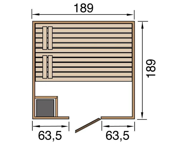 Weka Sauna VALIDA Gr. 3 im Set 9 kW K Ofen inkl. integrierter Steuerung. Glastür - Image 3