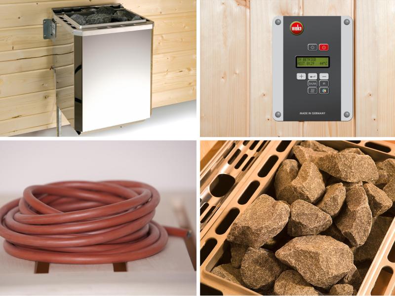 Weka Sauna VALIDA Gr. 3 im Set 9 kW K Ofen inkl. integrierter Steuerung. Glastür - Image 6