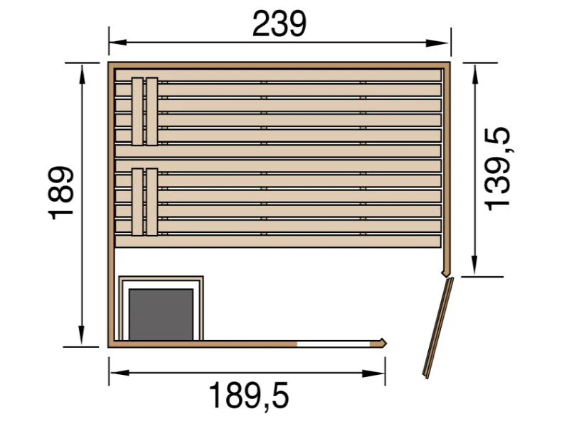 Weka Sauna VALIDA Gr. 4 im Set  9 kW Ofen Kompakt , Glastür und Fenster - Image 3