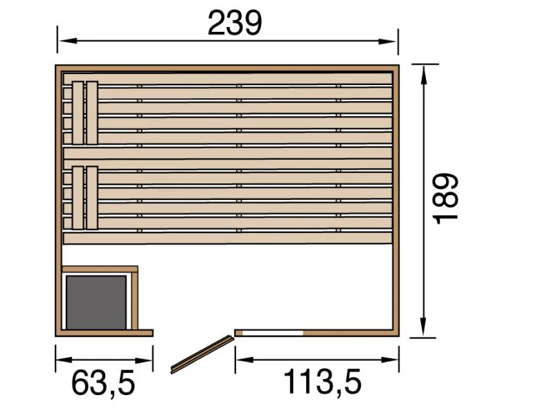 Weka Sauna Valida Gr. 4 im Set inkl. 9 kW Ofen intgr. Steuerung /Glastür und Fenster - Image 3