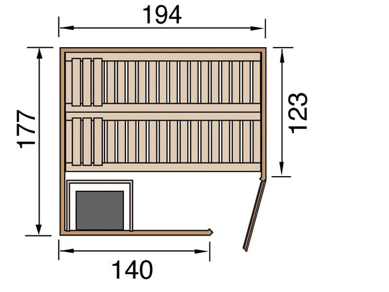 Weka Sauna Varberg Eck Gr. 2 inkl. 7,5 kW OS - Image 6