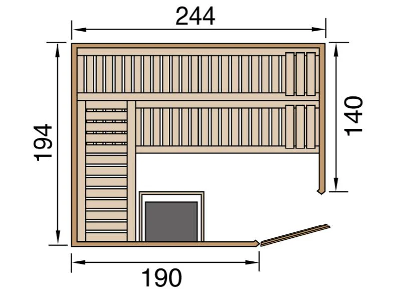 Weka Sauna Varberg Eck Gr. 4 inkl. 7,5 kW BioS - Image 6