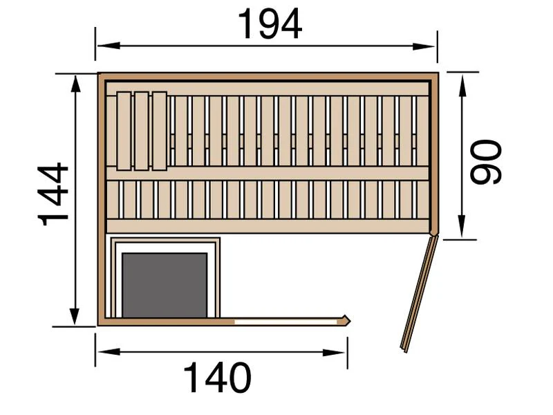 Weka Sauna Varberg Gr. 1 inkl. 7,5 kW BioS - Image 6