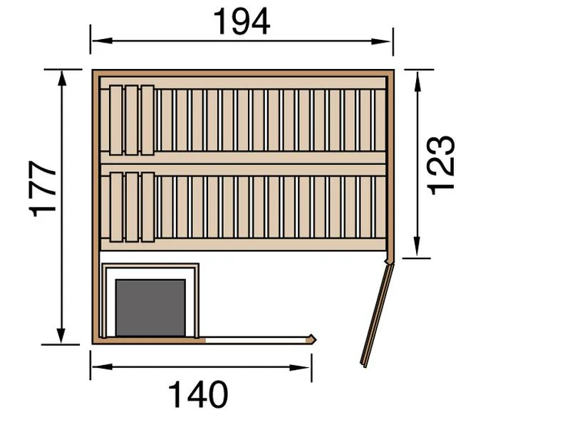 Weka Sauna Varberg Gr. 2 inkl. 7,5 kW BioS - Image 6