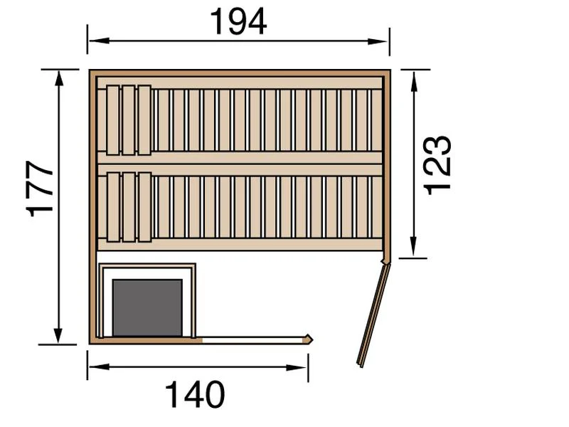 Weka Sauna Varberg Gr. 2 inkl. 7,5 kW OS - Image 6