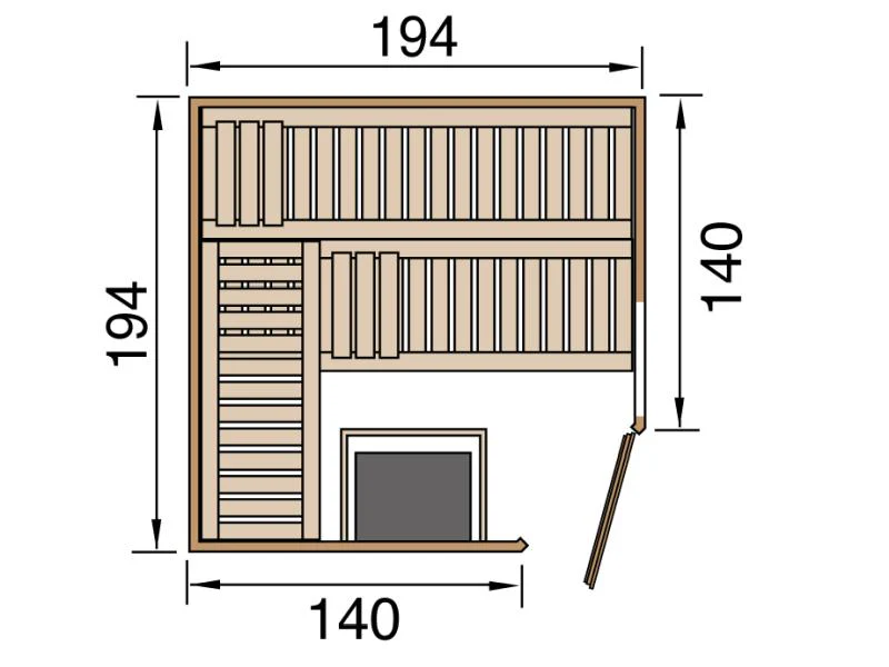 Weka Sauna Varberg Gr. 3 inkl. 7,5 kW BioS - Image 5