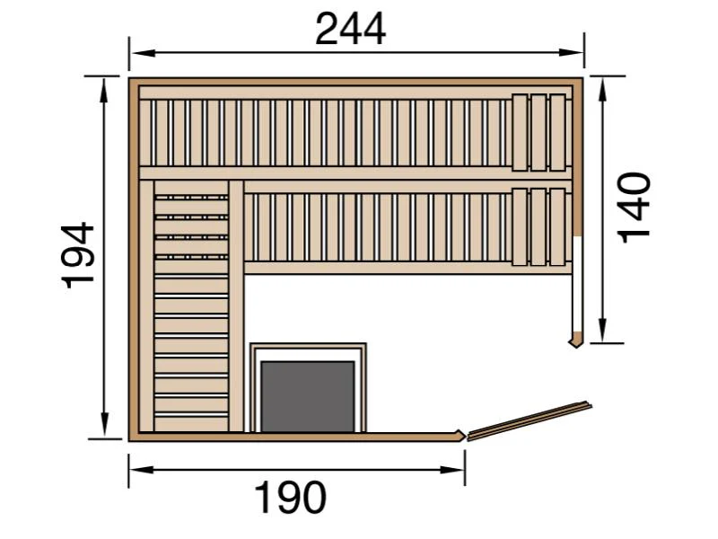 Weka Sauna Varberg Gr. 4 inkl. 7,5 kW BioS - Image 6
