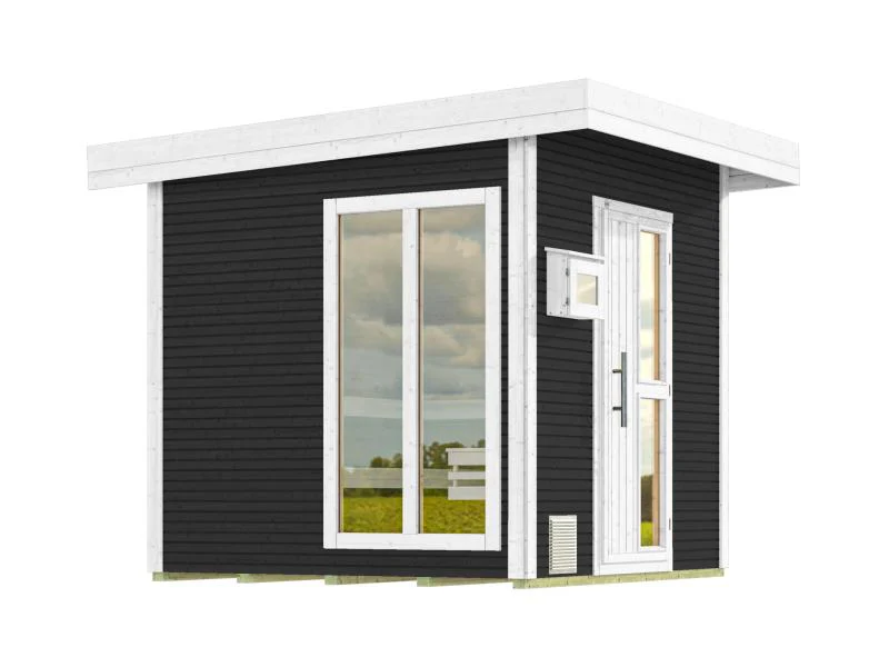 Weka Saunahaus 45 mm Kuopio mit Fenster, anthrazit - Image 3