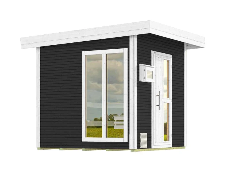 Weka Saunahaus 45 mm Kuopio mit Fenster und 9 kW BioS-Ofenset, anthrazit - Image 2