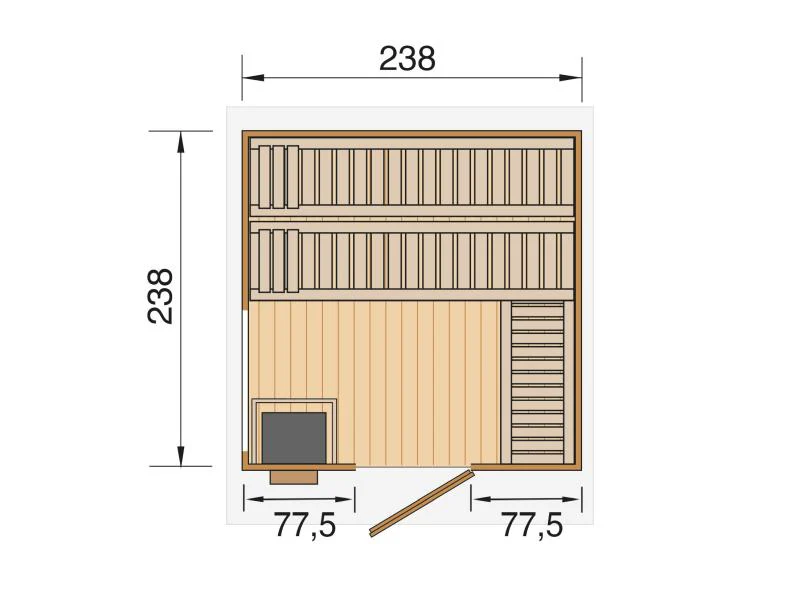 Weka Saunahaus 45 mm Kuopio mit Fenster und 9 kW BioS-Ofenset, anthrazit - Image 3