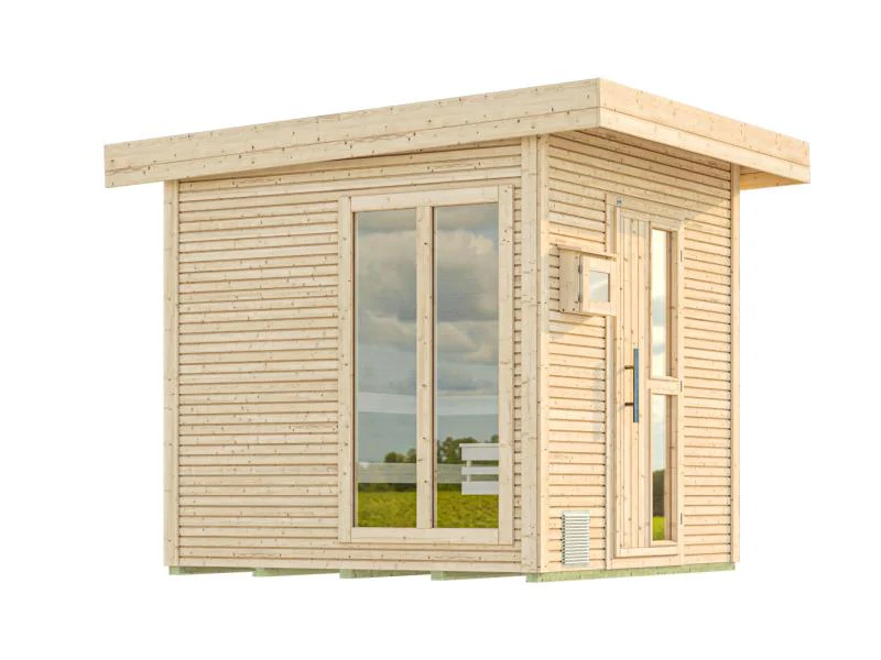 Weka Saunahaus 45 mm KUOPIO mit Fenster und 9 kW BioS-Ofenset, natur - Image 2