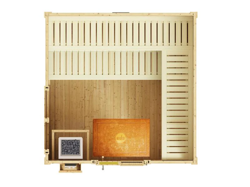 Weka Saunahaus 45 mm KUOPIO mit Fenster und 9 kW BioS-Ofenset, natur - Image 3