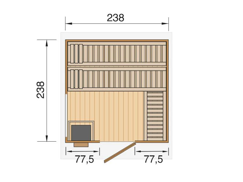Weka Saunahaus 45 mm KUOPIO mit Fenster und 9 kW BioS-Ofenset, natur - Image 4