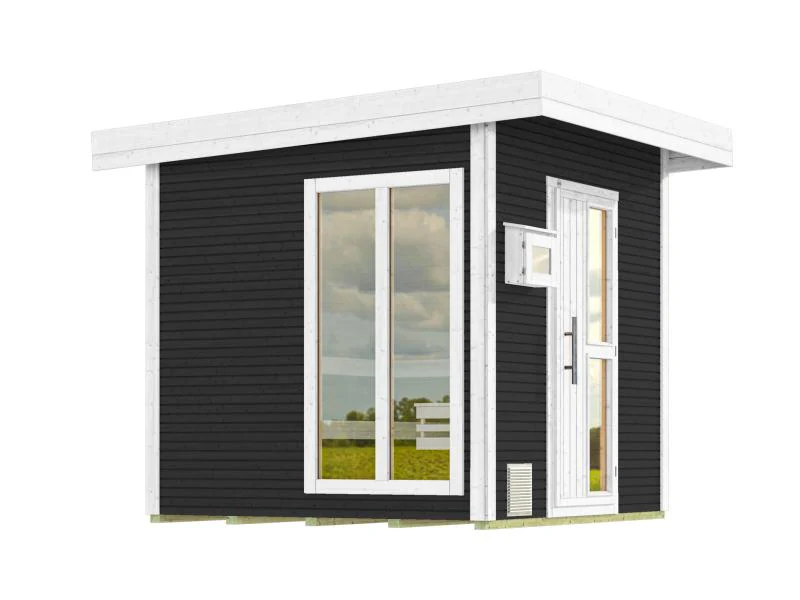 Weka Saunahaus 45 mm Kuopio mit Fenster und 9 kW OS-Ofenset, anthrazit - Image 3