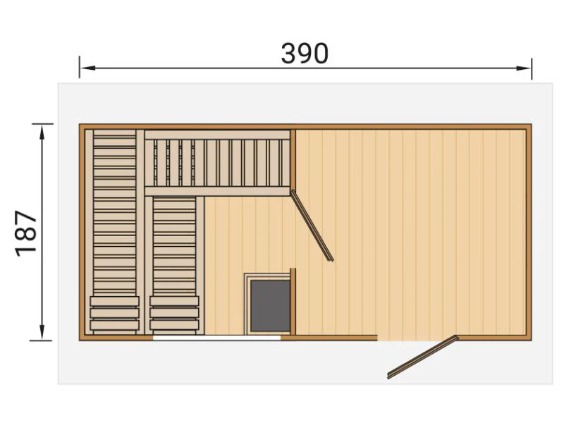 Weka Saunahaus Farsund, inkl. 9 kW Ofen digitale Steuerung (OS), mit Vorraum und Fenster - Image 3
