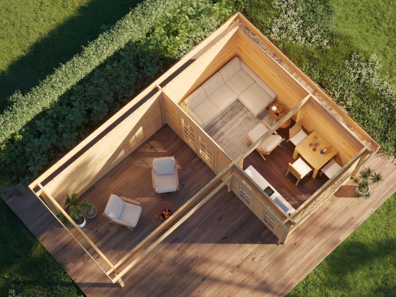 Wolff Finnhaus Gartenhaus Hermosa 6848, 44 mm - Image 2